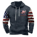 Patriotic Pullover: Men's Vintage USA Flag Hoodie