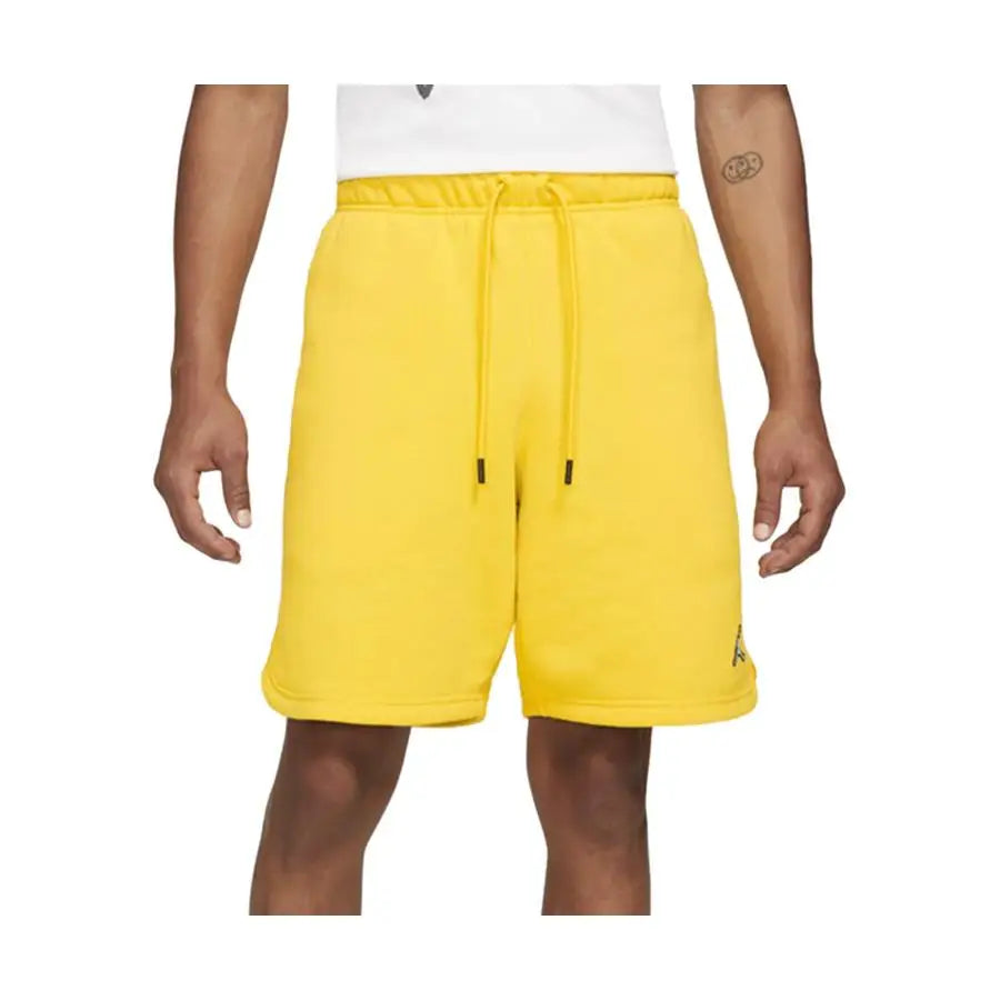 Jordan M J Ess Flc Short Mens Active Shorts Color: Sun Yellow  100% Authentic