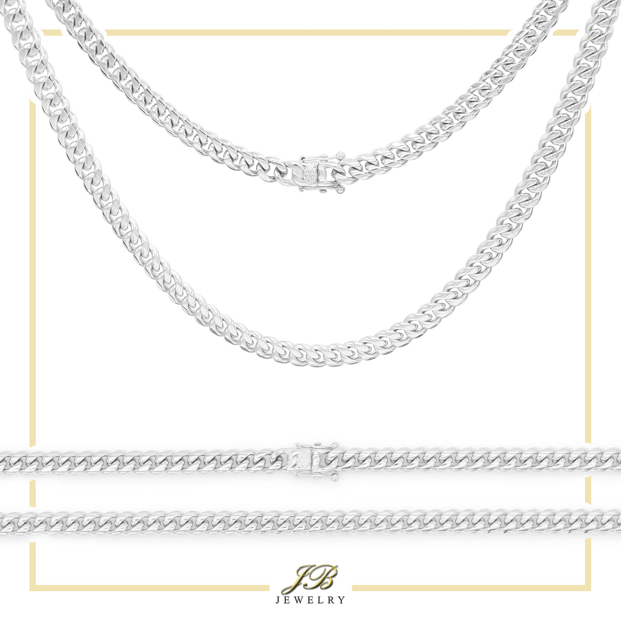 Silver Cuban Link Stainless Steel Necklace 30"