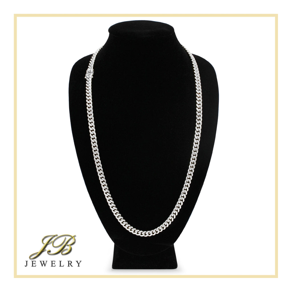 Silver Cuban Link Stainless Steel Necklace 30"