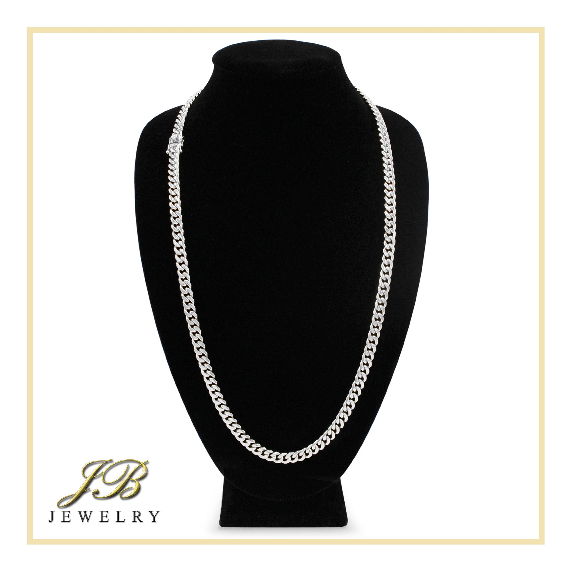 Silver Cuban Link Stainless Steel Necklace 30"