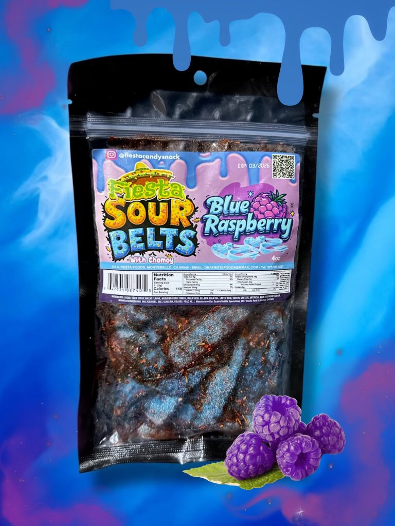 Fiesta's Candy Sour Blue Raspberry Belts