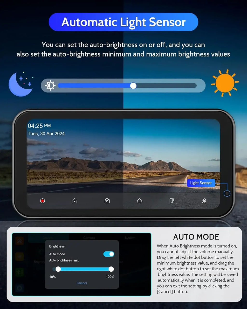 Motorcycle CarPlay  Android Auto 6.25 Inch Screen Portable  GPS Navigation for Motorbike WiFi Bluetooth Siri G00gle Assistant
