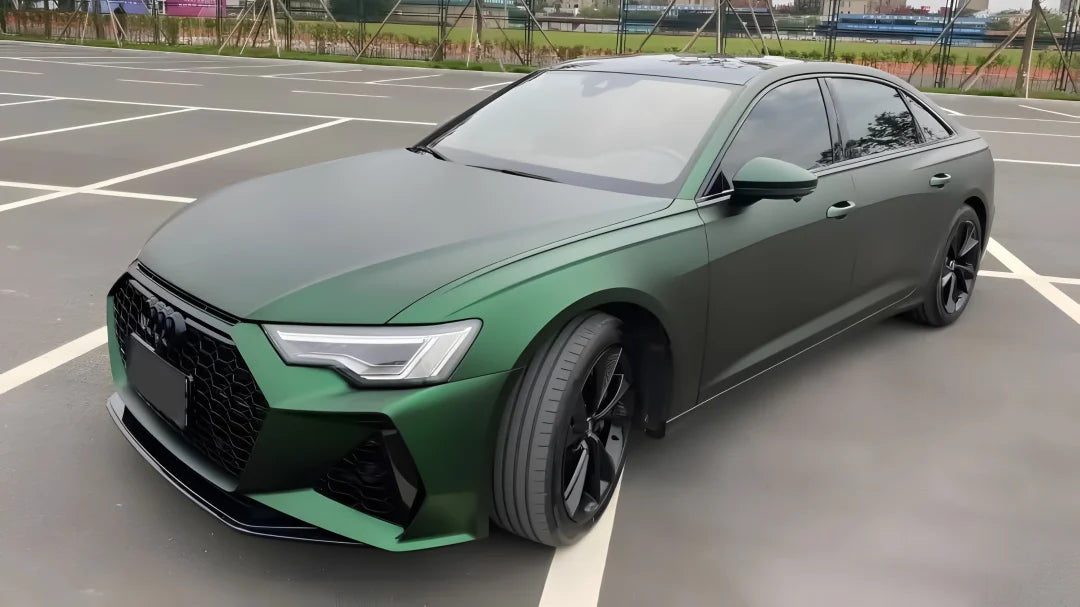 Satin Chrome Matte Auto Wrap Film PET Venomous Green Vinyl Wrapping
