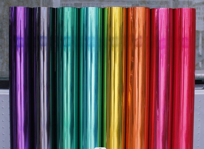 1.52*18m Roll Super Gloss Mirror Metallic High Stretch Chrome Mirror Film Automotive PVC Vinyl Film 8MIL Thick UV 99% IR 80%