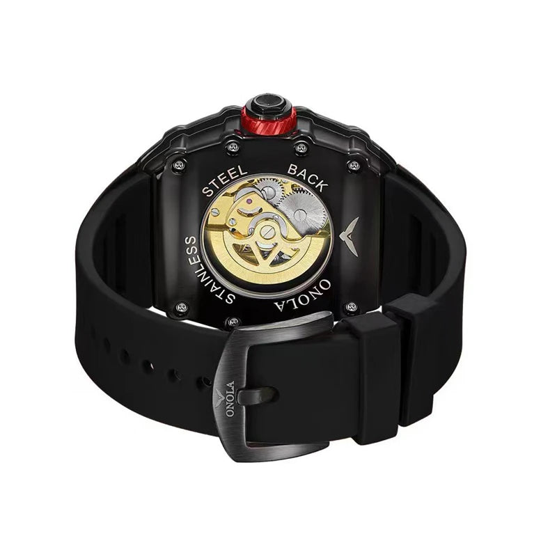 Onola 3828D Men'S Mechanical Vintage Waterproof Watches Anolug 2024 Mens Automatic Rim Watch Cheap Black Mens Watches