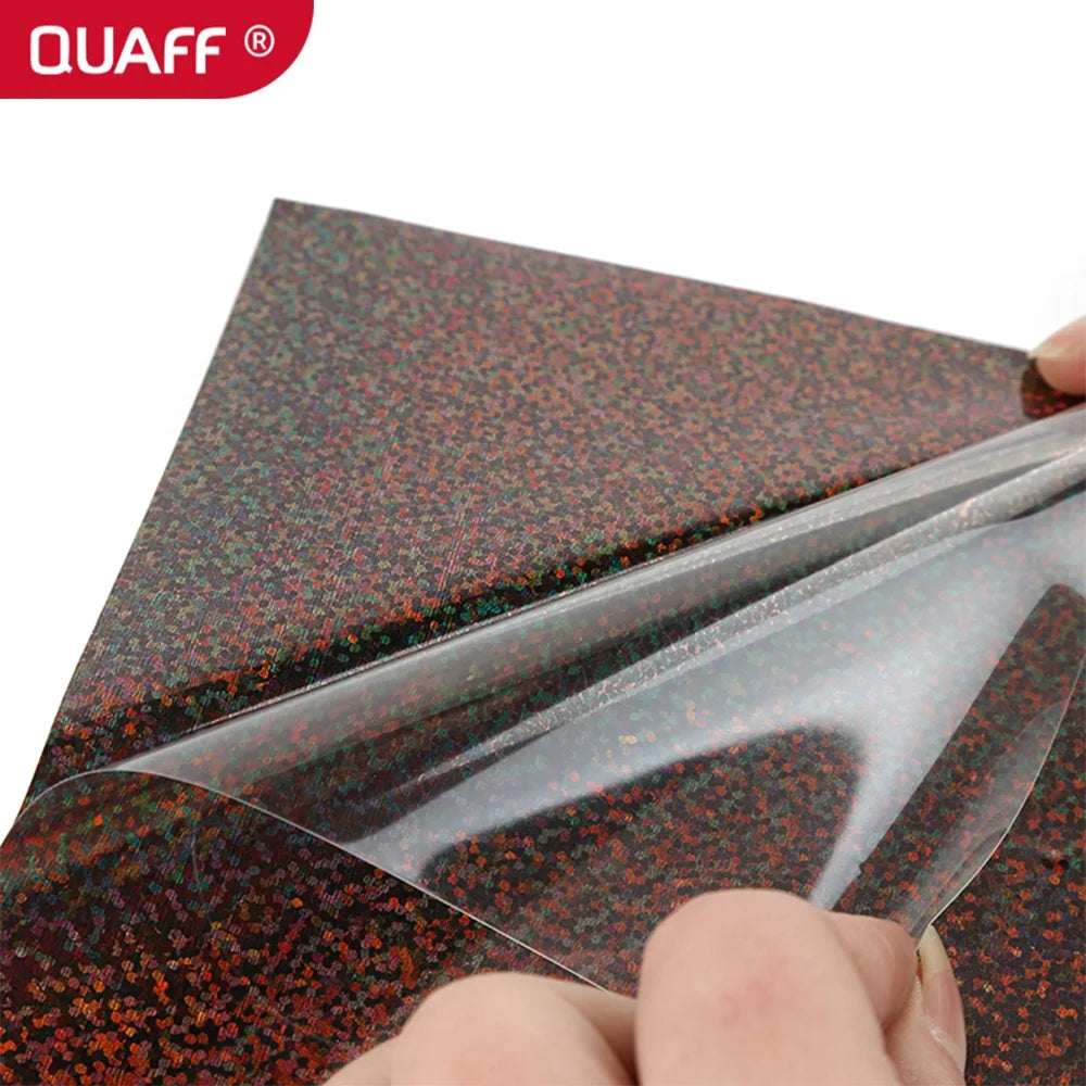 QUAFF Wholesale Hologram Heat Transfer Vinyl Made in Korea 0.5*25m Support Custom Size for Cutting Plotter Diy T-shirt logo