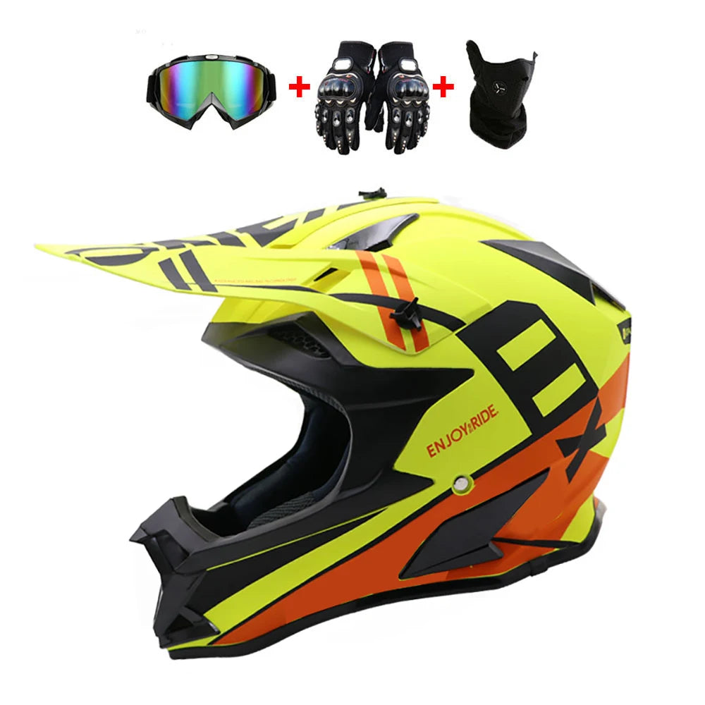 Top-Grade Fashion Motorcycle Full Face Hat Youth Adults Dirt Bike ATV Motocross off Road Helmet