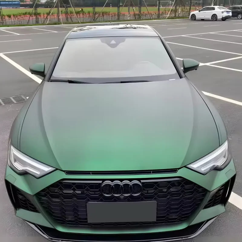 Satin Chrome Matte Auto Wrap Film PET Venomous Green Vinyl Wrapping