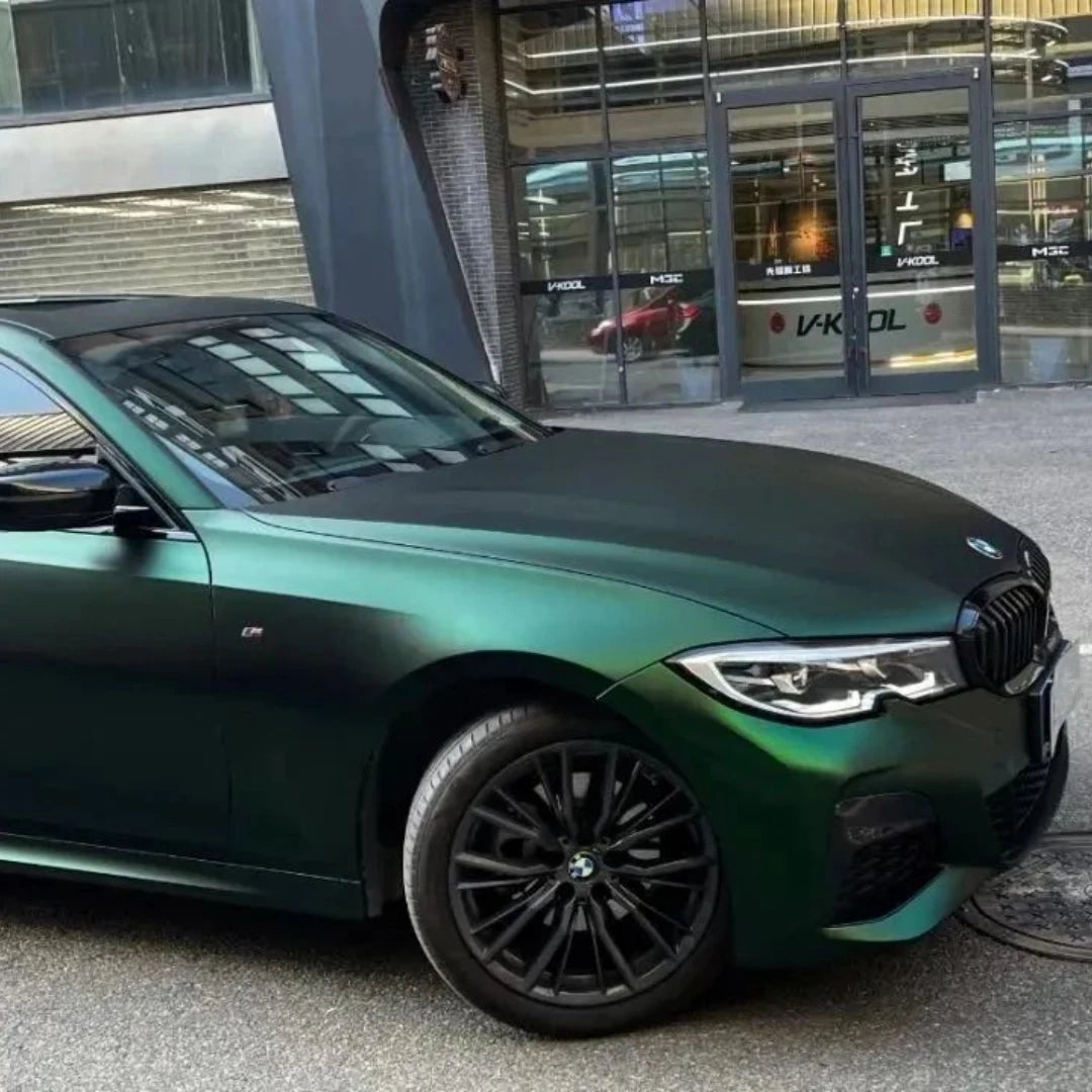 Satin Chrome Matte Auto Wrap Film PET Venomous Green Vinyl Wrapping