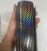 New rainbow Gloss Carbon Fiber Film /PET Laser Carbon Fiber 5d 6D 7D Film Black Vinyl Car Packaging 1.52*18M