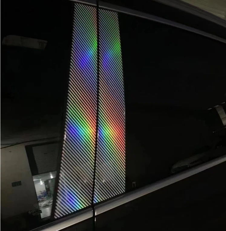 New rainbow Gloss Carbon Fiber Film /PET Laser Carbon Fiber 5d 6D 7D Film Black Vinyl Car Packaging 1.52*18M