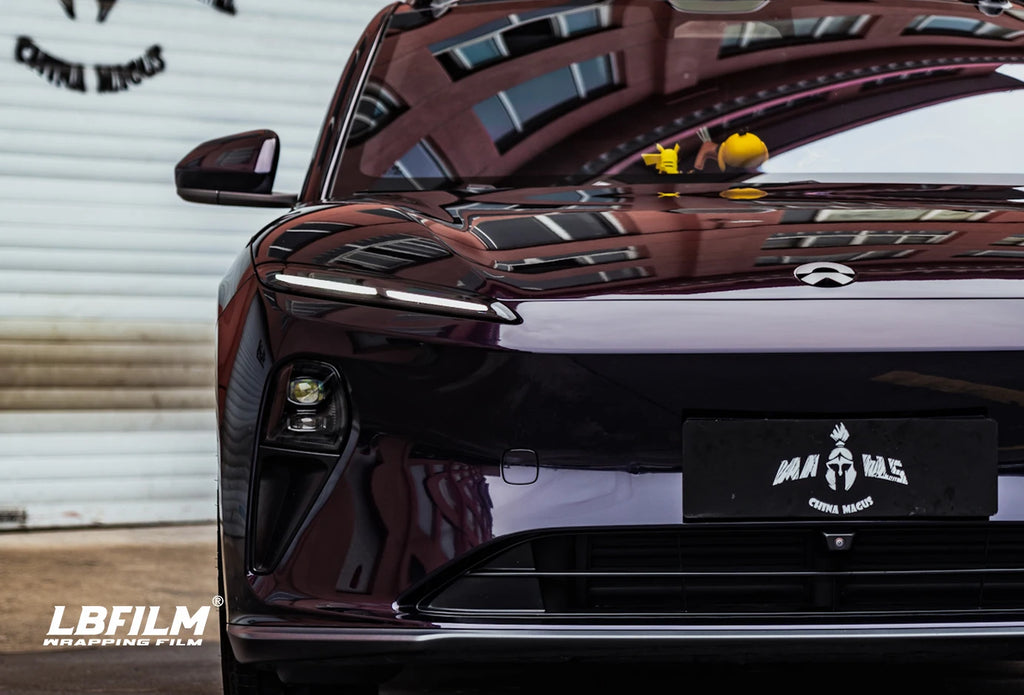 Super Gloss Metallic PET Midnight Purple Auto Wrapping Vinyl PVC Car Wrap Color Film Body Position Anti-Scratch Color-Changing