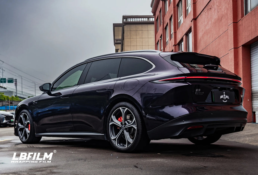 Super Gloss Metallic PET Midnight Purple Auto Wrapping Vinyl PVC Car Wrap Color Film Body Position Anti-Scratch Color-Changing