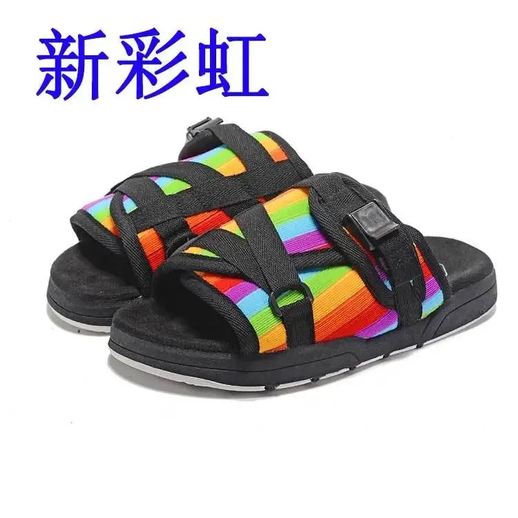 New Unisex Women Outdoor Slippers Slide Sandals Beach Soft Sole Flat Shoes Sandals Homme Men Slippers 2023