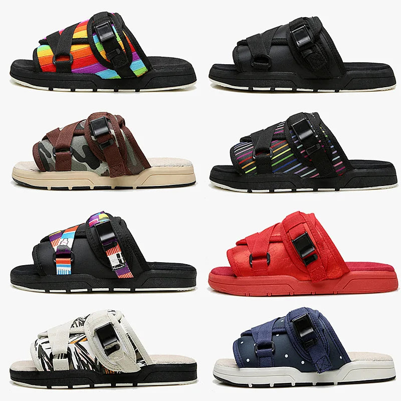 New Unisex Women Outdoor Slippers Slide Sandals Beach Soft Sole Flat Shoes Sandals Homme Men Slippers 2023