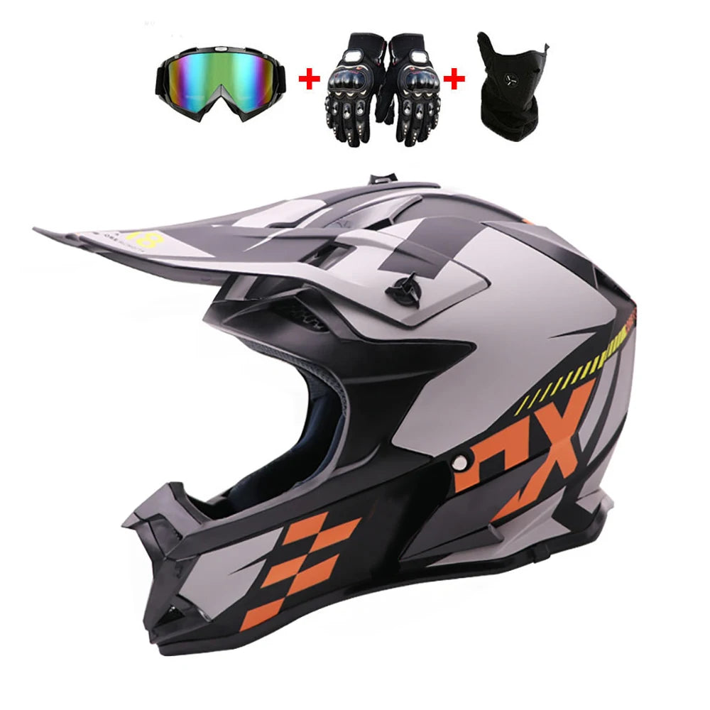 Top-Grade Fashion Motorcycle Full Face Hat Youth Adults Dirt Bike ATV Motocross off Road Helmet