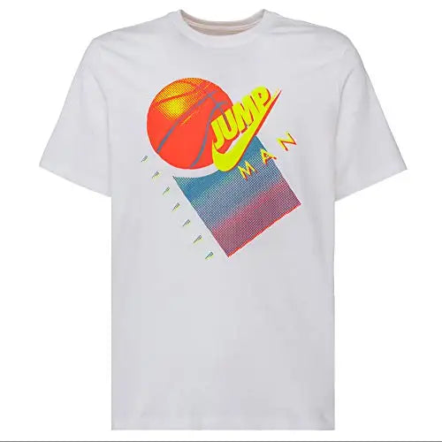 Jordan Jumpman Graphic Basketball T-Shirt Mens Knits & Tees Color: White/Lemon Venom  100% Authentic