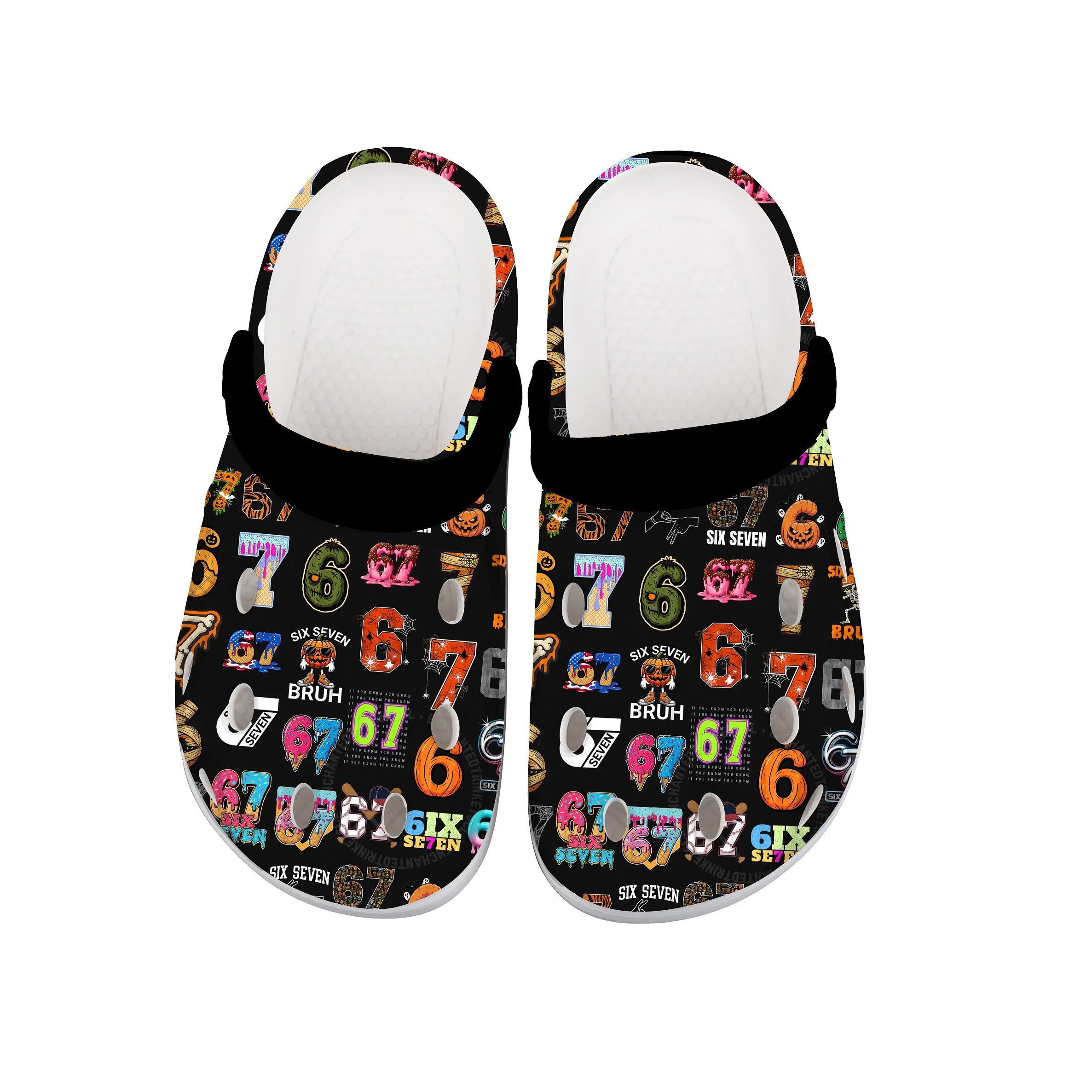 Custom Six Seven Print Platform Garden Shoes Waterproof Clogs Mules Shoes Cartoon 67 Clogs Ladies Garden Shoes for Outdoor