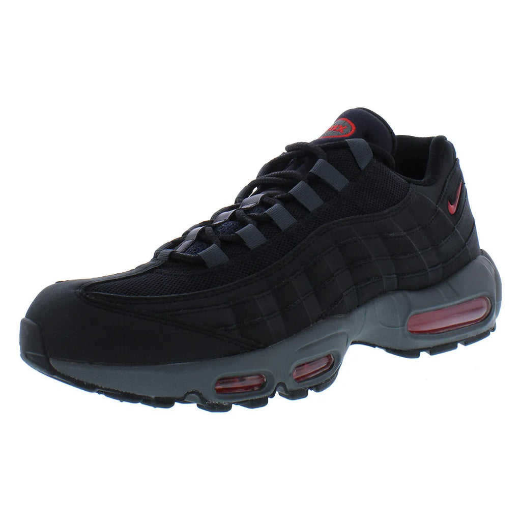 For for 95 Men's Athletic Shoes Black/University Red/Dark Grey Trail Spring Summer Season | 100% Authentic Made Vietnam