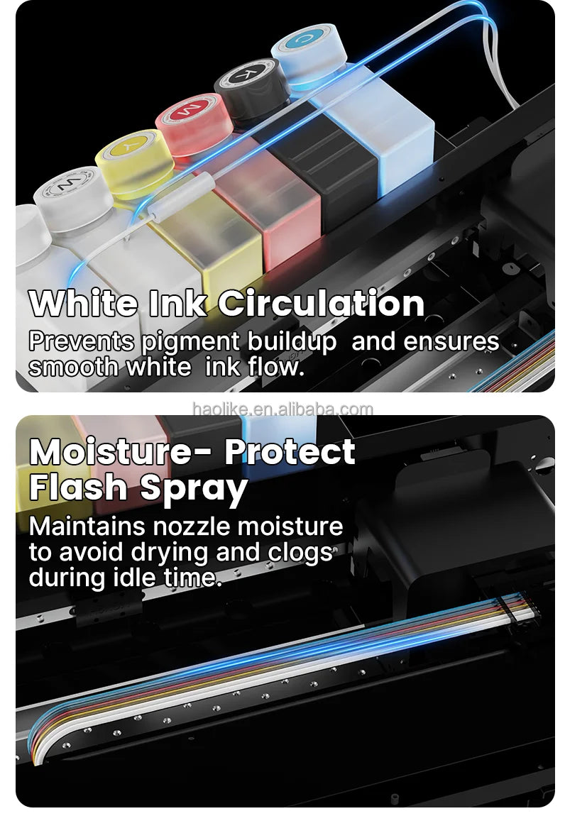 Haolic A3 DTF Printer with Epson XP600 Compatible Print Head Automatic Roll-To-Roll for T-shirts Hoodies Aprons Jerseys