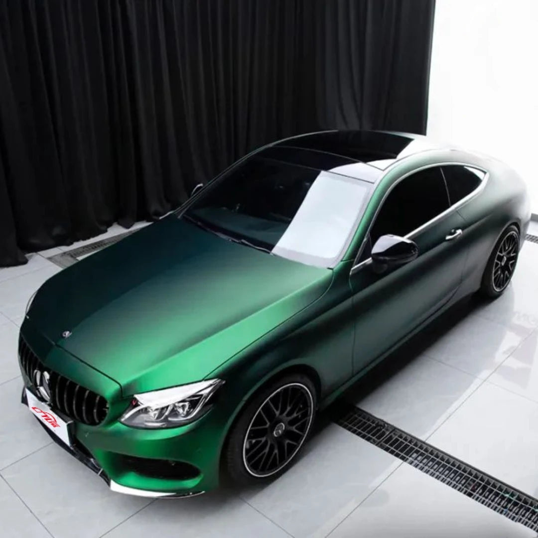 Satin Chrome Matte Auto Wrap Film PET Venomous Green Vinyl Wrapping