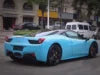 High Polymeric Self Adhesive PET Sky Blue Car Wrap Vinyl Film Anti-scratch PET Wrap Vinyl