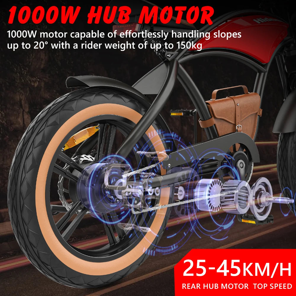 Electric Mountain Bike Hidoes B10 48V 1000W Motor 13ah Battery Long Range Fat Tire E Bike Electric Bicycle E City Ebike