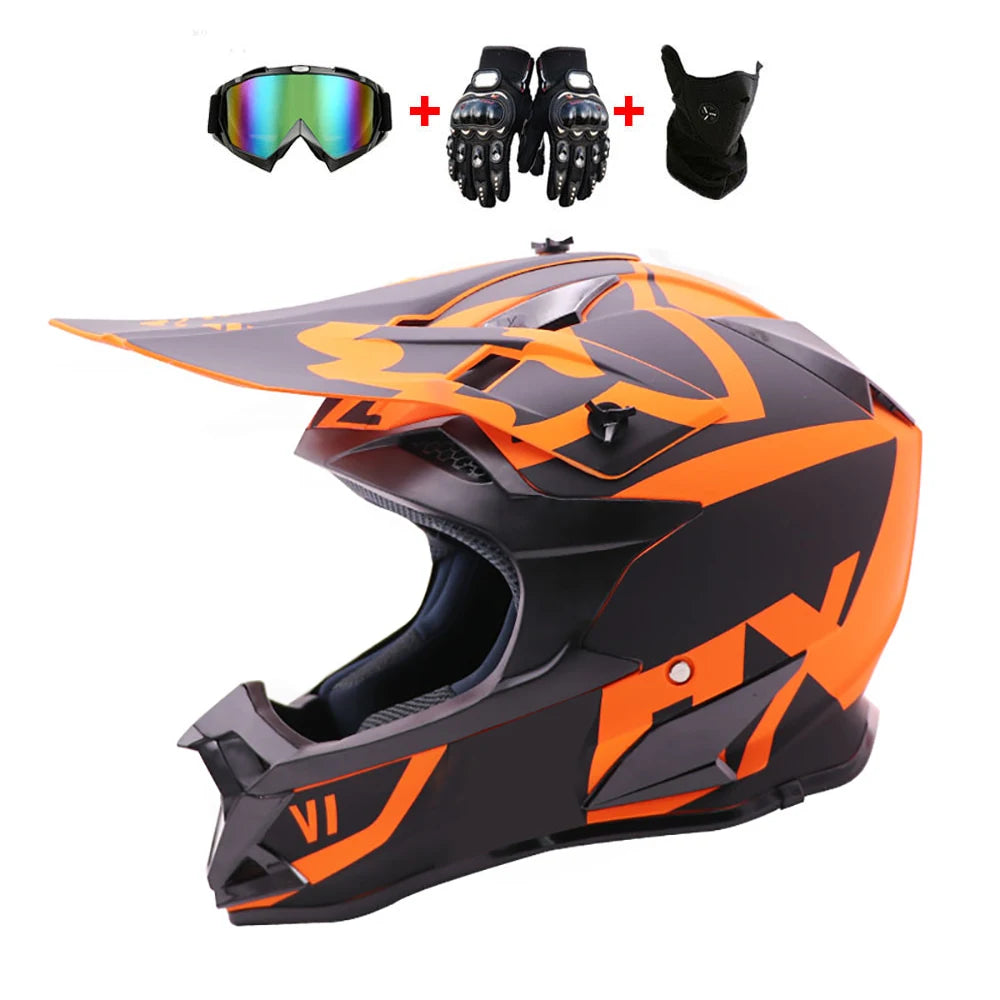 Top-Grade Fashion Motorcycle Full Face Hat Youth Adults Dirt Bike ATV Motocross off Road Helmet