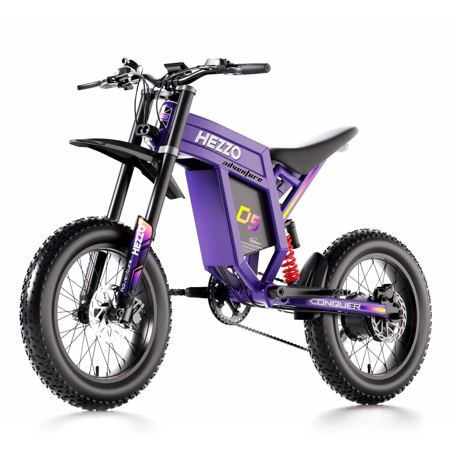 HEZZO D5 Electric Dirt Bike 60V 3000W off Road Tires  Full Suspension 30Ah 70km/h Electric Bicycle US UK EU Warehouse in Stock