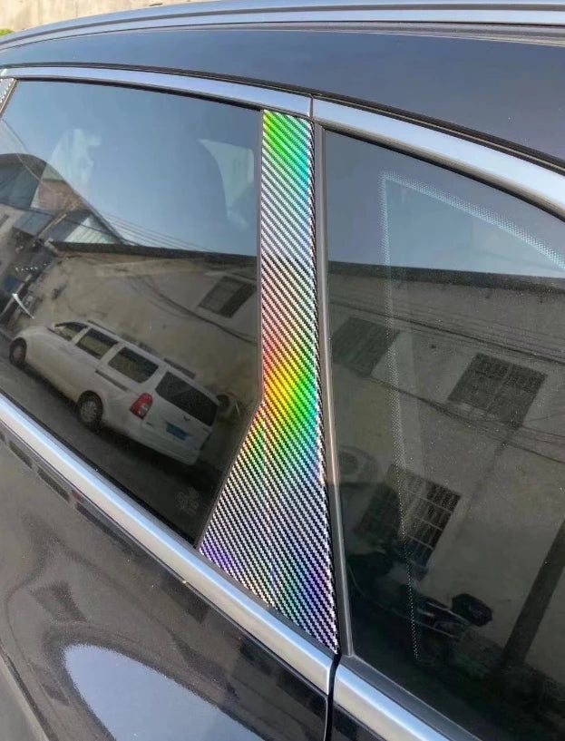 New rainbow Gloss Carbon Fiber Film /PET Laser Carbon Fiber 5d 6D 7D Film Black Vinyl Car Packaging 1.52*18M