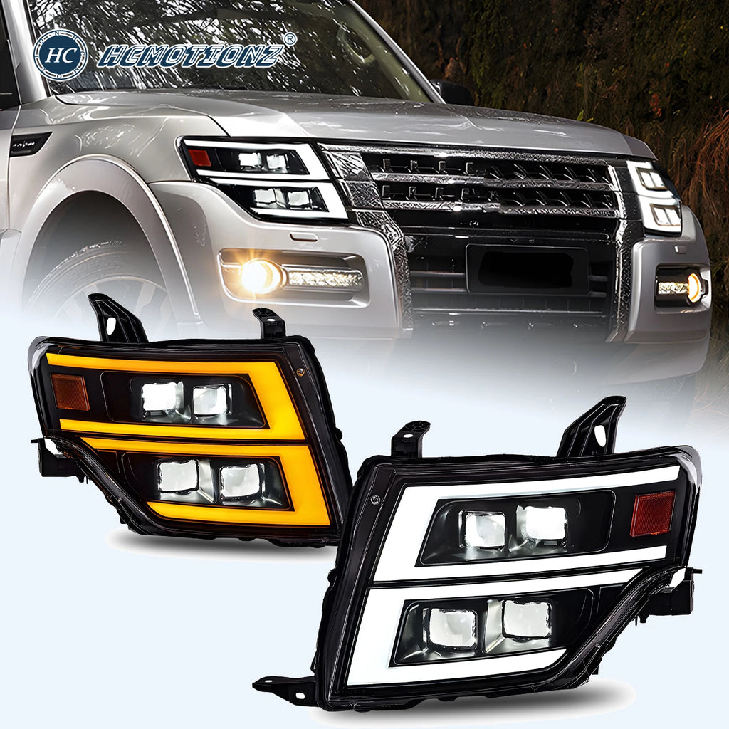 HCMOTIONZ Car Front Lamps Assembly Lighting System 2006-2021 V93/V97 Full LED Headlights for Mitsubishi Pajero