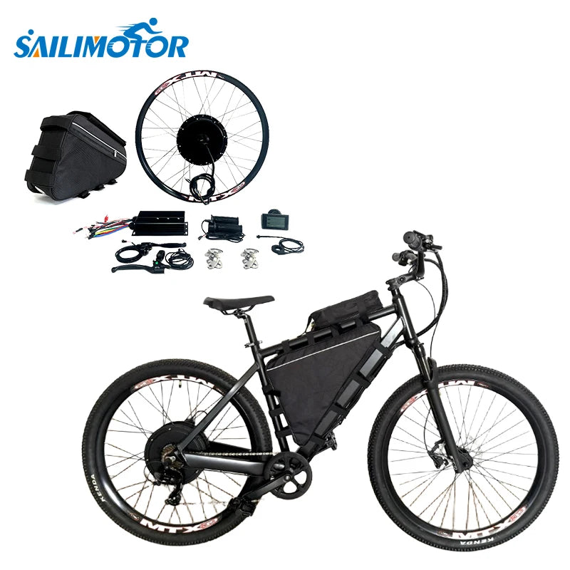 OEM ODM Sailimotor High Power 3000W E Bike Conversion Kit Optional 72v 30ah Battery for 26 27.5 29 Inch MTX Rims
