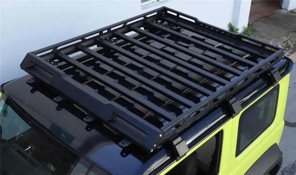 Tellika Aluminum Alloy Roof Luggage Rack with LED Light Bar Carrier Box Fit for Suzuki Jimny JB64 JB74 Accessories