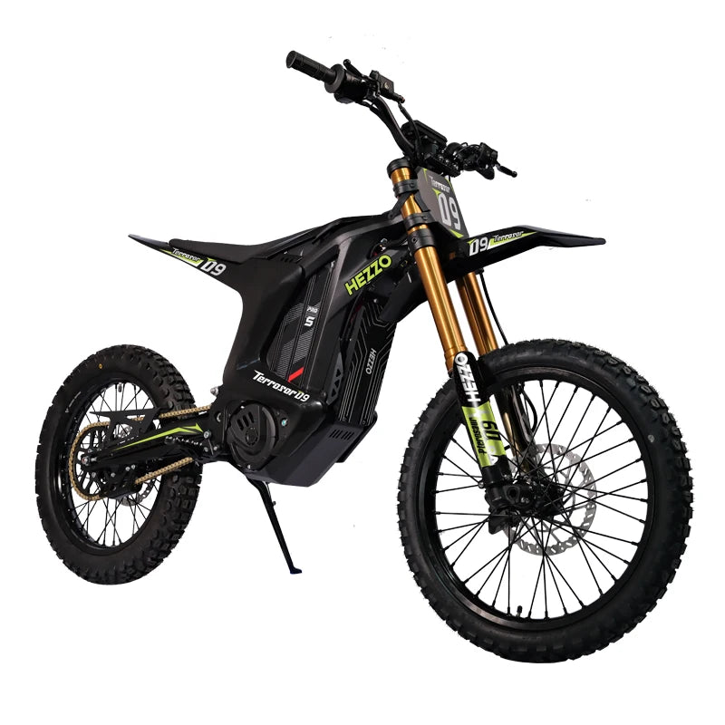 HEZZO D9PRO 72V 20KW High-power Mid-motor Electric Motorcycle 101km/h 55Ah Oil Brakes Double Shock Off-road Dirt Bike