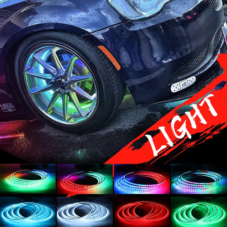 New IP68 RGB Chasing Color Remote App Control DIY Turn Signal Light Truck Wheel Lights Forged Blank Magnesium Wheels