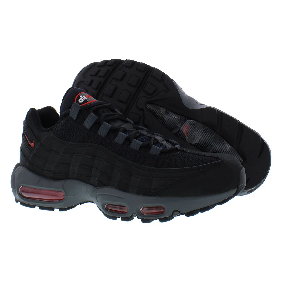 For for 95 Men's Athletic Shoes Black/University Red/Dark Grey Trail Spring Summer Season | 100% Authentic Made Vietnam