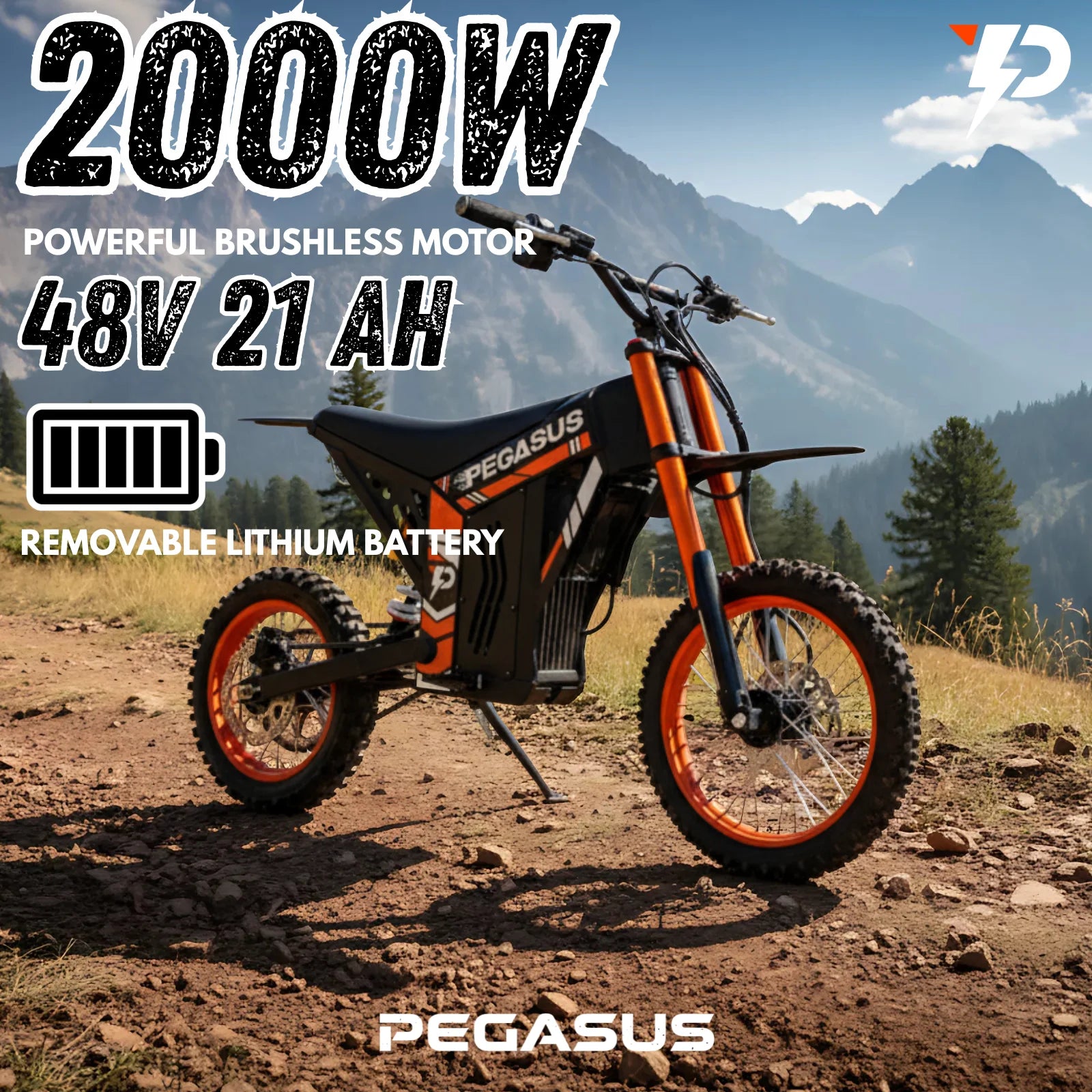 Factory Wholesale Low MOQ 48V 2000W Adult Orange Electric Dirt Bike Off-Road