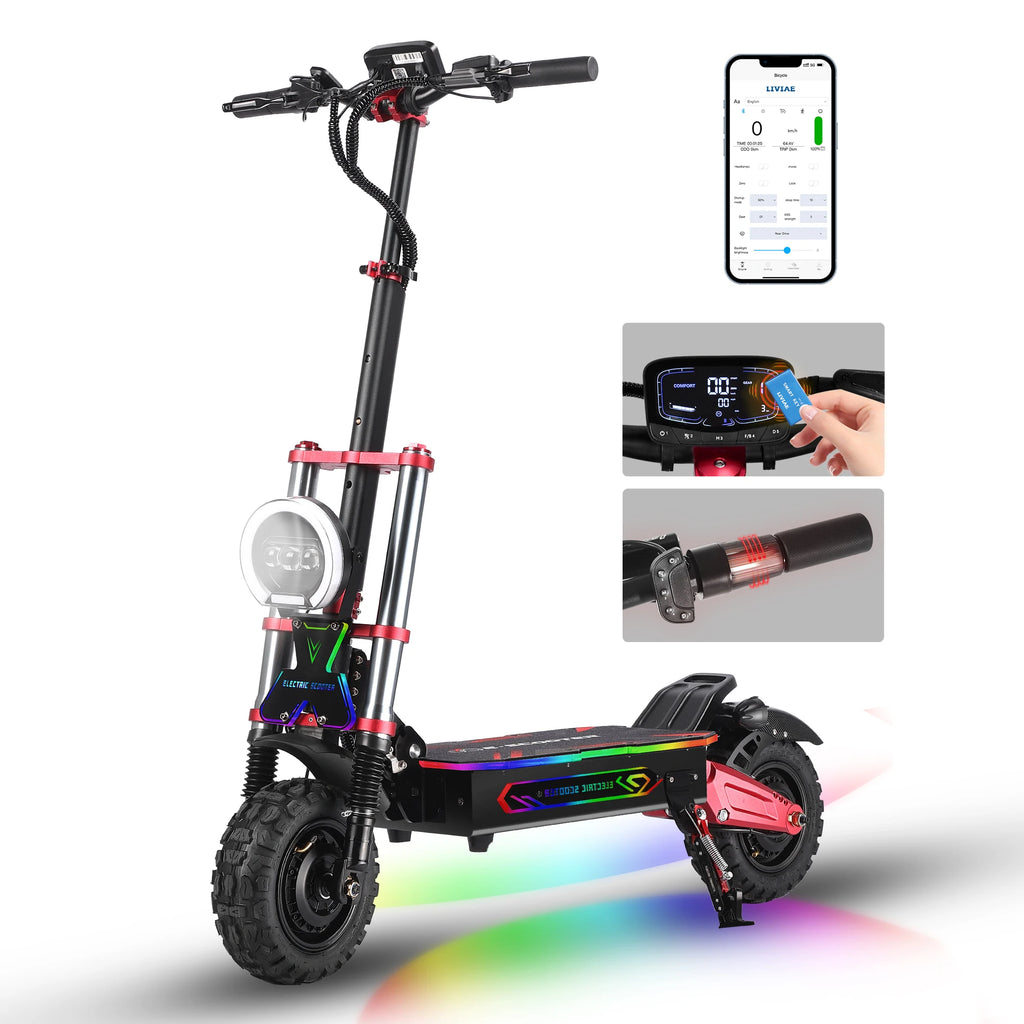 US Warehouse Adult Scooter NFC App Control 6000w Dual Motor Fast Speed Long Range 11inch Off Road Electrical Electric Scooter