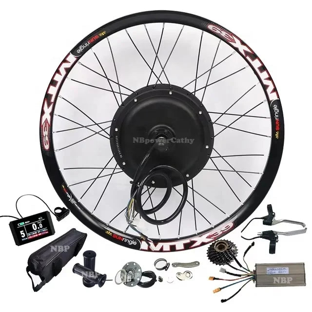 UK USA Stock Cheap Electric Bike Kit 48/52/72V Brushless Gearless Dc Hub Motor MTX Rim 2000W Ebike Conversion Kit with 7S