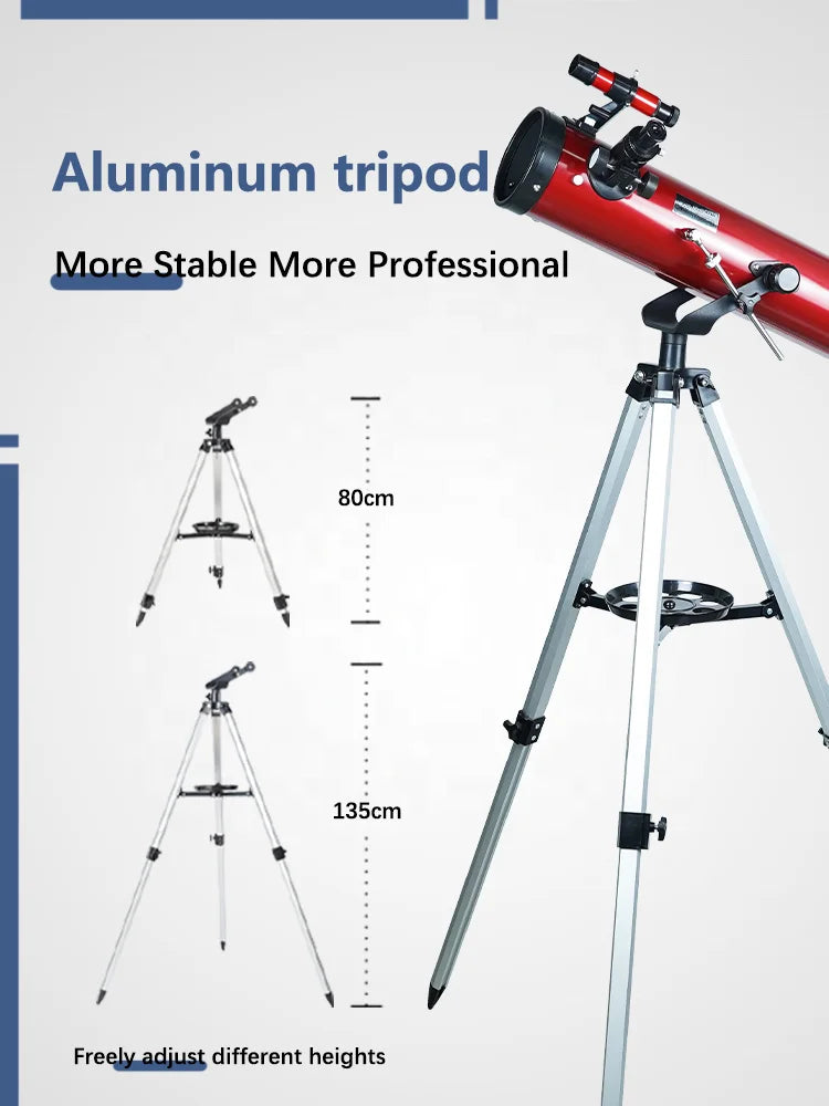 Reflecting Astronomical Telescope for Kids and Adult Camping Gifts with Stable Aluminum Alloy Tripod Carrying Bag