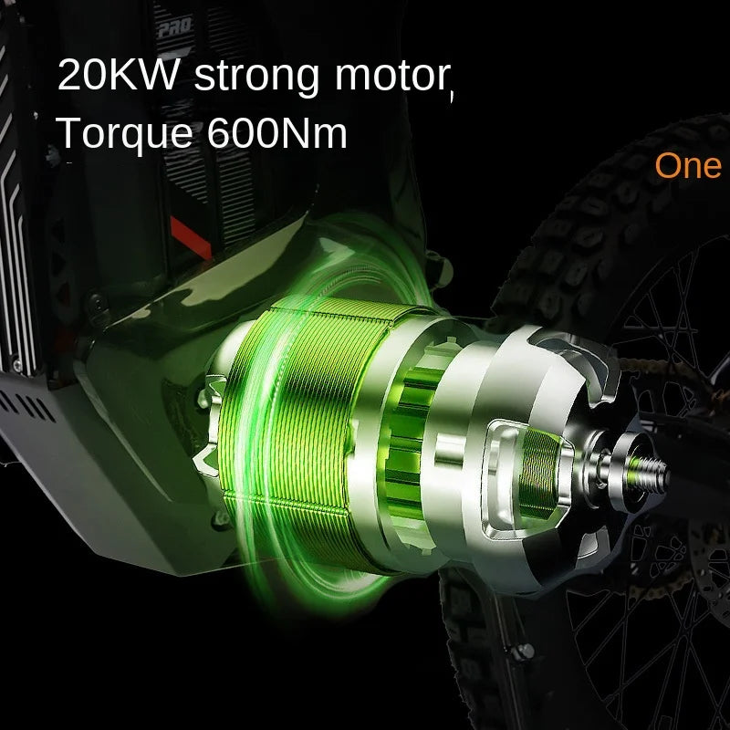 HEZZO D9PRO 72V 20KW High-power Mid-motor Electric Motorcycle 101km/h 55Ah Oil Brakes Double Shock Off-road Dirt Bike