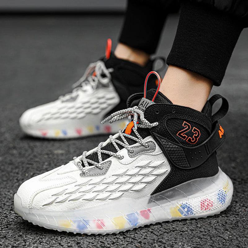 Men's Trendy Sneakers Fashionable Casual Basketball Shoes Comfortable and Breathable Mesh Design for Outdoor Sports in Winter