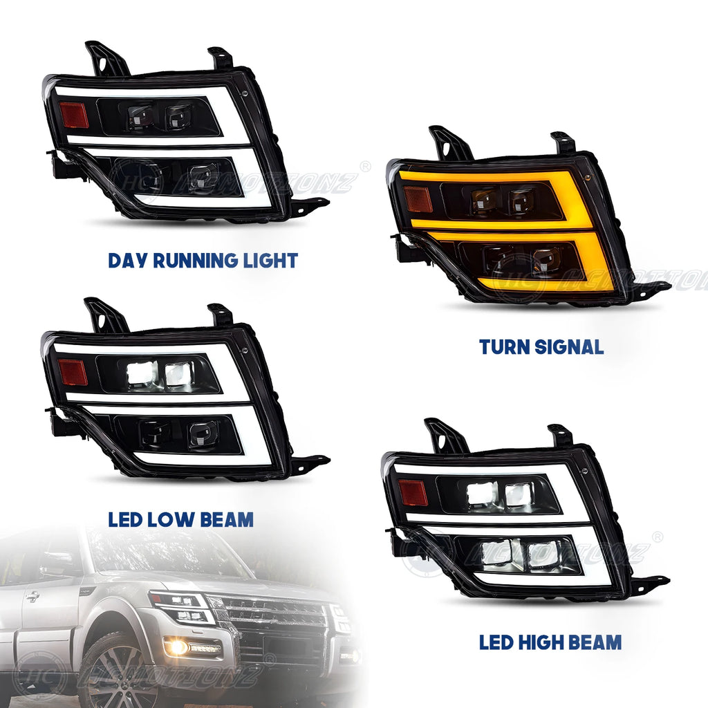 HCMOTIONZ Car Front Lamps Assembly Lighting System 2006-2021 V93/V97 Full LED Headlights for Mitsubishi Pajero