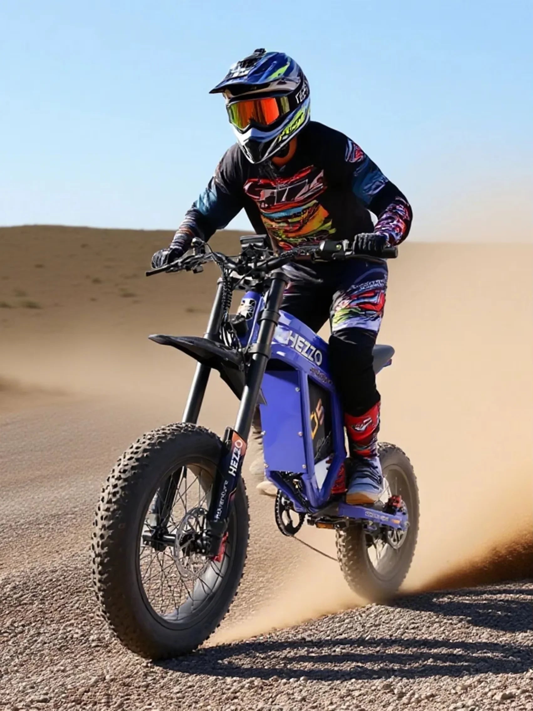 HEZZO D5 Electric Dirt Bike 60V 3000W off Road Tires  Full Suspension 30Ah 70km/h Electric Bicycle US UK EU Warehouse in Stock