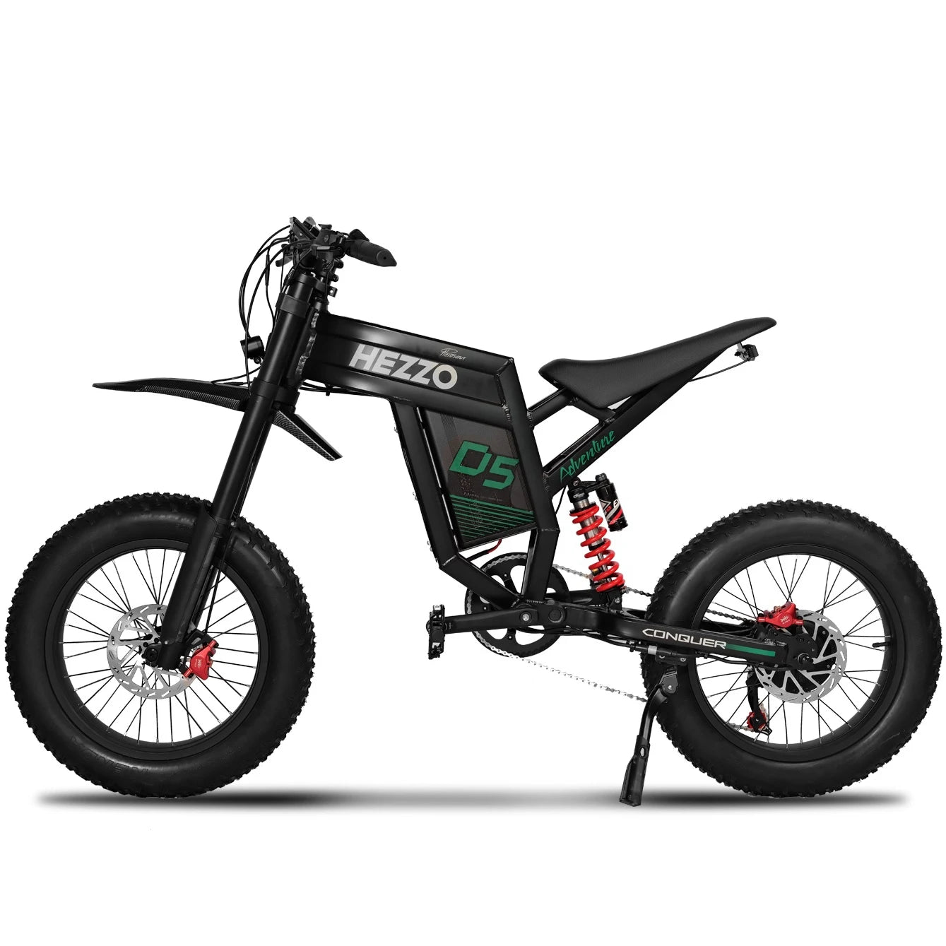 HEZZO Electric Dirt Bike 60V 3000W  Electric Oil Brake 20*4.0 Fat Tire Alu Alloy Frame LED Light 7Speeds Suspension Ebike