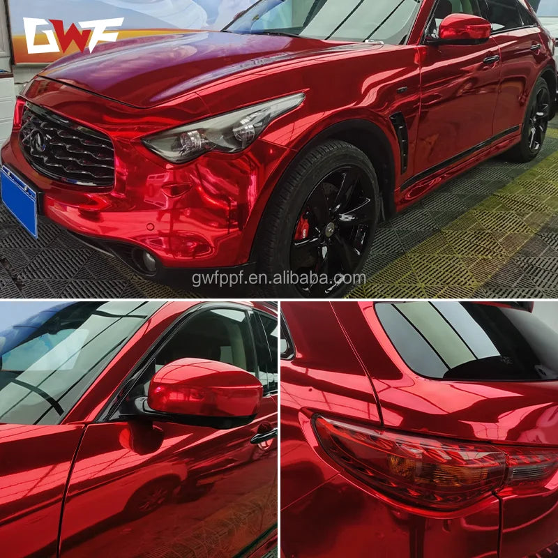 Air Bubble Free Good Quality Popular Chrome Laser Red Wholesale Price Advertising Full Body Film Car Wrap Vinyl