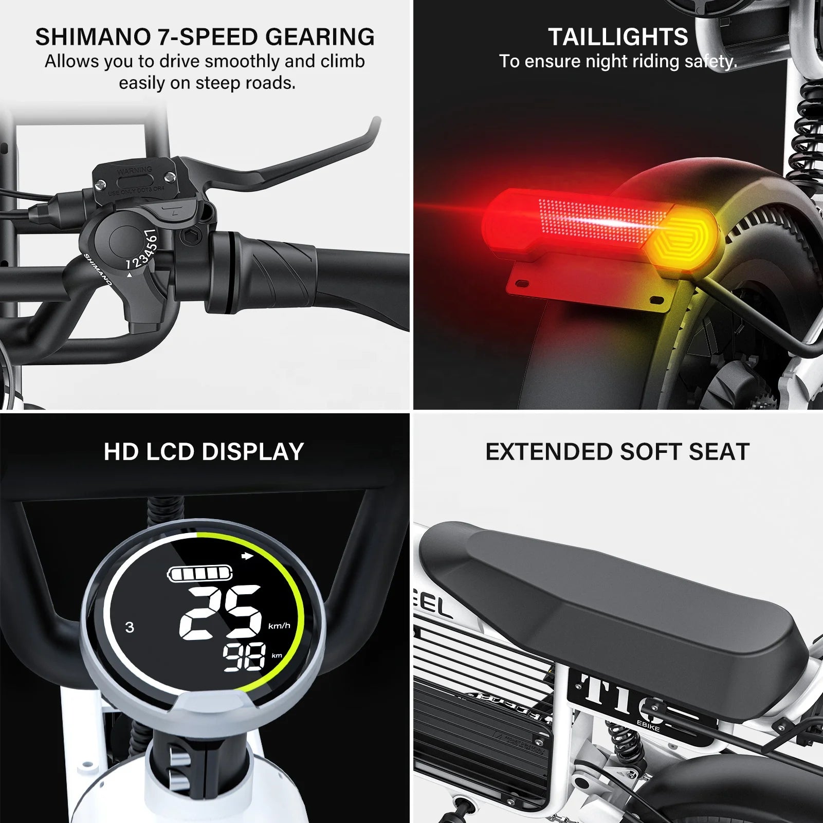 US EU Warehouse Stock COSWHEEL T16 Fat Tire Full Suspension 48V 750W 1000W Fat Vintage E Bike Retro Female Electric City Bike