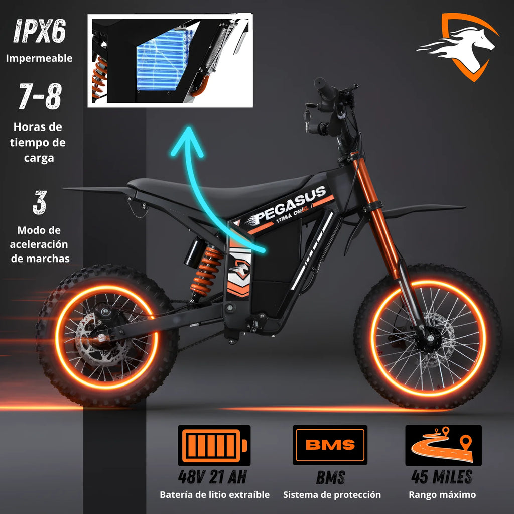 Factory Wholesale Low MOQ 48V 2000W Adult Orange Electric Dirt Bike Off-Road