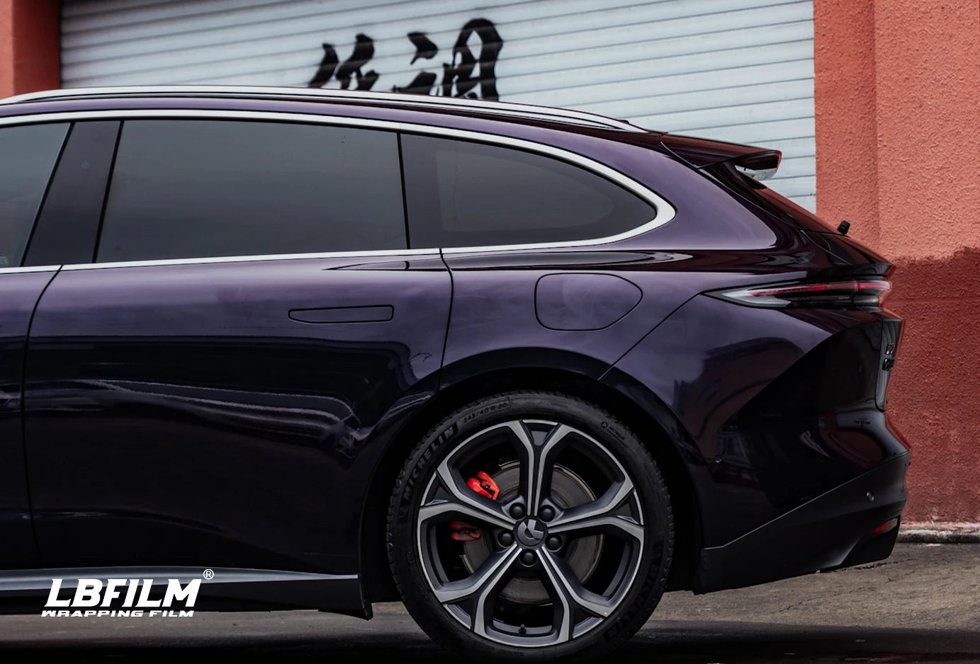 Super Gloss Metallic PET Midnight Purple Auto Wrapping Vinyl PVC Car Wrap Color Film Body Position Anti-Scratch Color-Changing